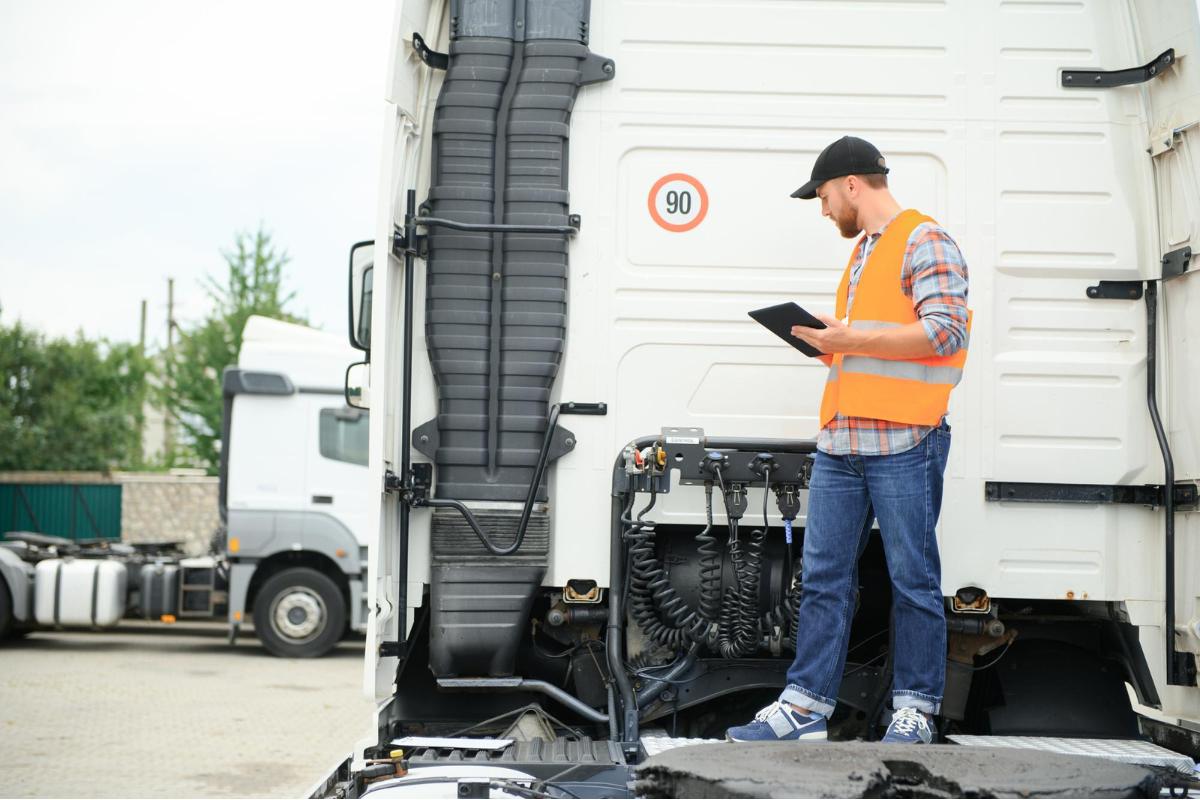 motorista executando o planejamento de manutenção