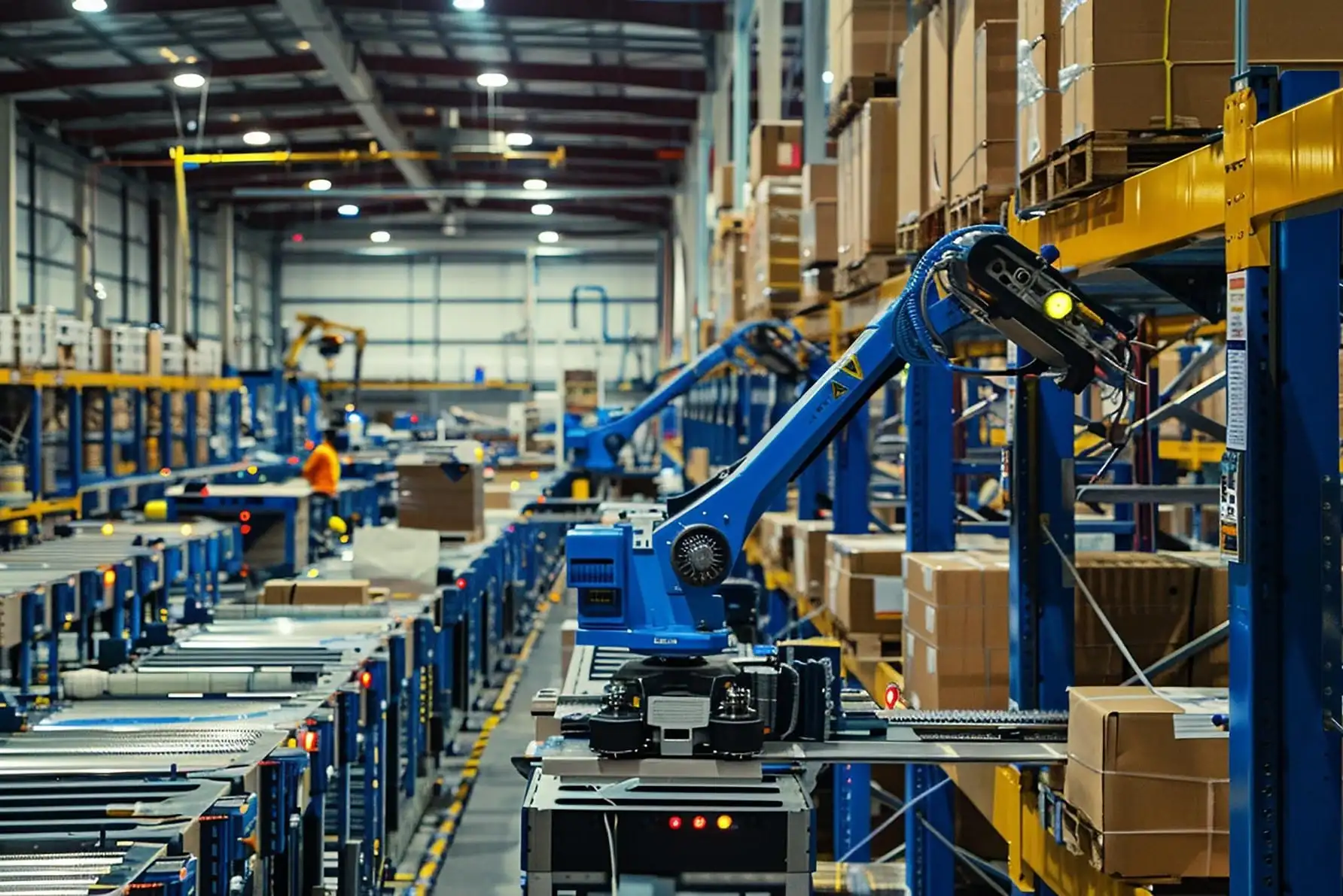 máquinas em centros de distribuição e a automação logística no transporte de mercadorias